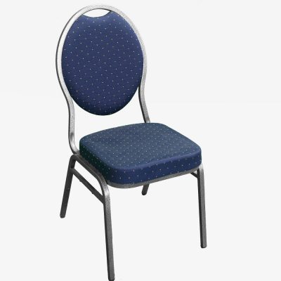 Blauw gestoffeerde stoel