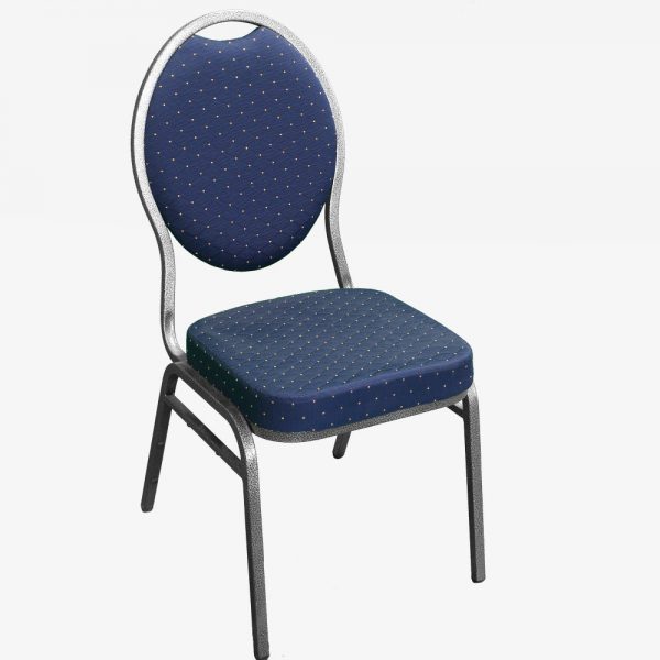 Blauw gestoffeerde stoel